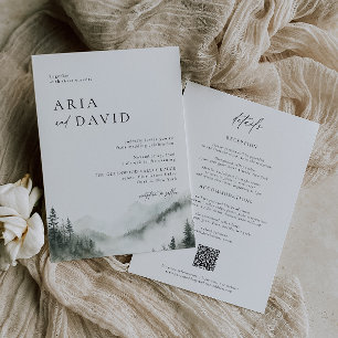 Misty Mountain Forest Rustic Wedding Invitation