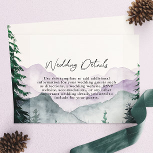 Misty Mountain Forest Wedding Details Enclosure Card