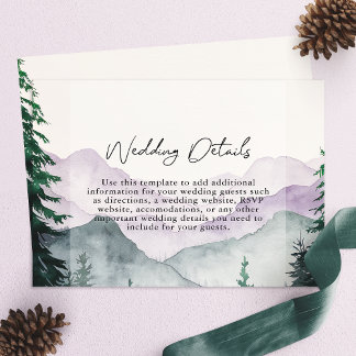 Misty Mountain Forest Wedding Details Enclosure Card