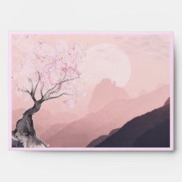 Misty Mountain Haze at Sunset Hot Pink and Black E Envelope