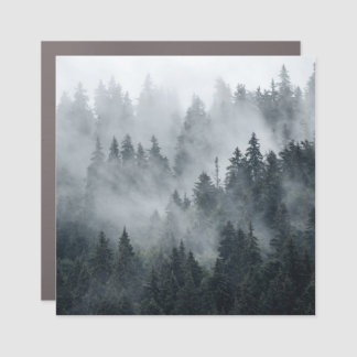 Misty Mountain Landscape Vintage Style Car Magnet