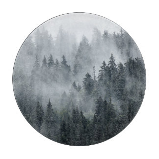 Misty Mountain Landscape Vintage Style Cutting Board