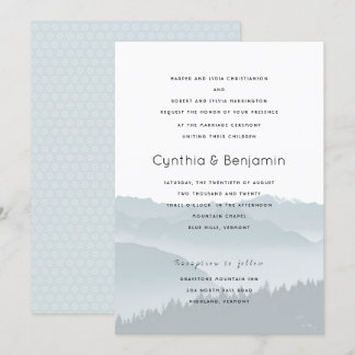 Misty Mountain Parents Inviting Wedding Invitation
