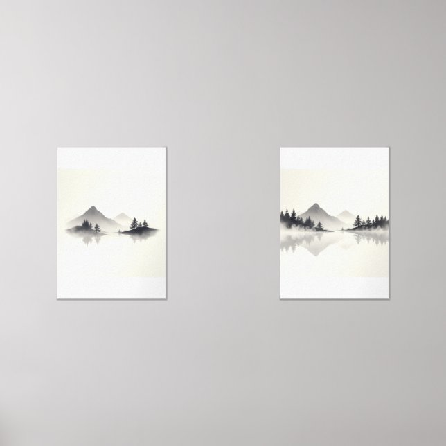  "Misty Mountain Reflections" Wall Art Sets (Front)