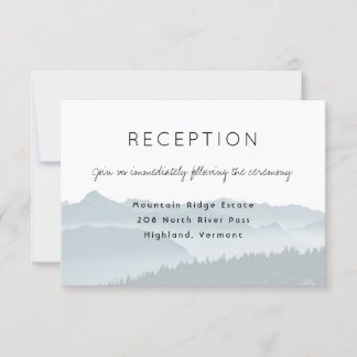 Misty Mountain Ridge Wedding Reception Card