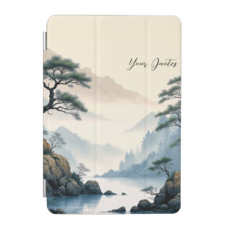 Misty Mountain River Chinese Ink Painting iPad Mini Cover