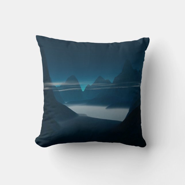 Misty Mountain Throw Pillow (Front)