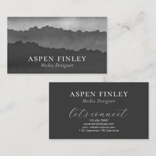 Misty Mountain Watercolor Gray Business Card