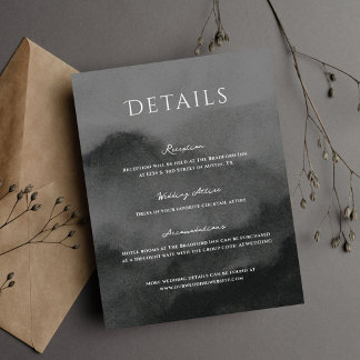Misty Mountain Watercolor Wedding Enclosure Card