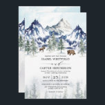 Misty Mountain Watercolor Winter Forest Wedding Invitation<br><div class="desc">This elegant design features elegant winter mountain view inspired by the dreamy Alps landscape. Personalize the invite with your details and if you want to further re-arrange the style and placement of the text,  please press the "Click to customize further" button.</div>