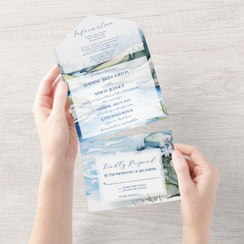 Misty Mountain Wedding All In One Invitation