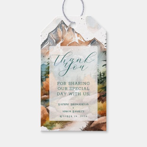 Misty Mountain Wedding Gift Tags