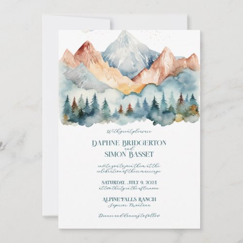 Misty Mountain Wedding  Invitation