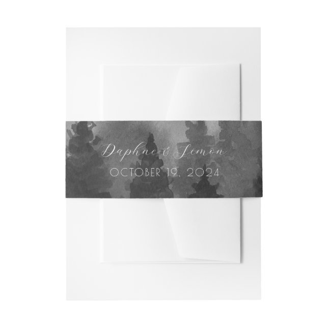 Misty Mountain Wedding Invitation Belly Band (Front Example)
