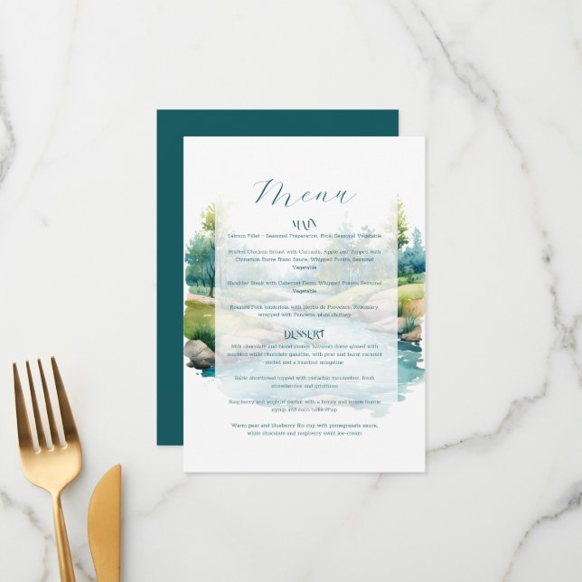 Misty Mountain Wedding Menu (Front/Back In Situ)