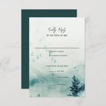 Misty Mountain Wedding Response Card by spinsugar at Zazzle