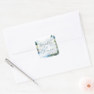 Misty Mountain Wedding Square Sticker