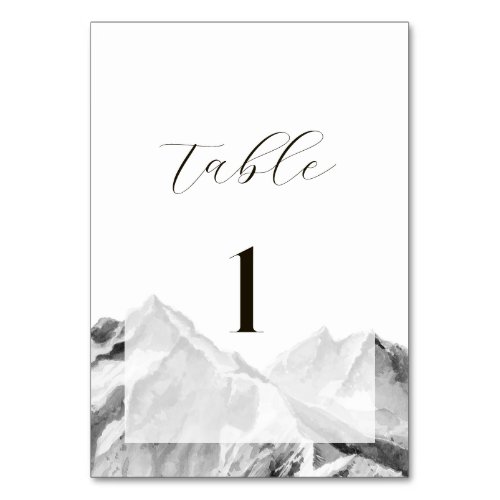 Misty Mountain Wedding Table Number