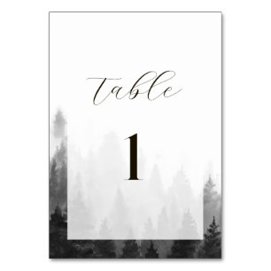 Misty Mountain Wedding Table Number