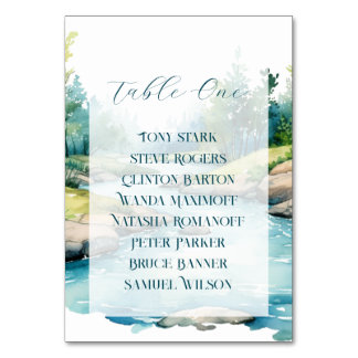 Misty Mountain Wedding Table Number