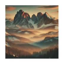 Misty Mountain Wood Wall Art