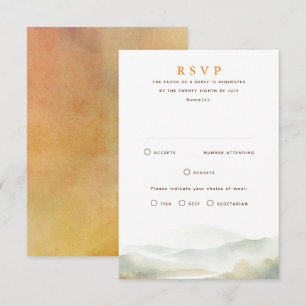 Misty Mountains Fall Wedding RSVP Cards