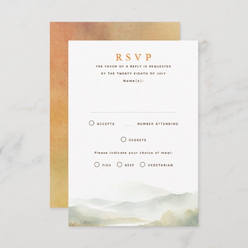 Misty Mountains Fall Wedding RSVP Cards