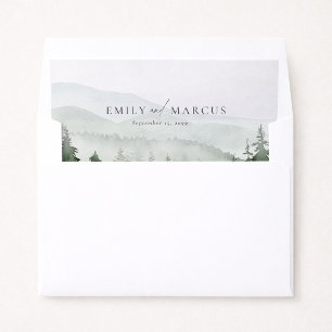 Misty Mountains \ Forest Wedding Envelope Liner
