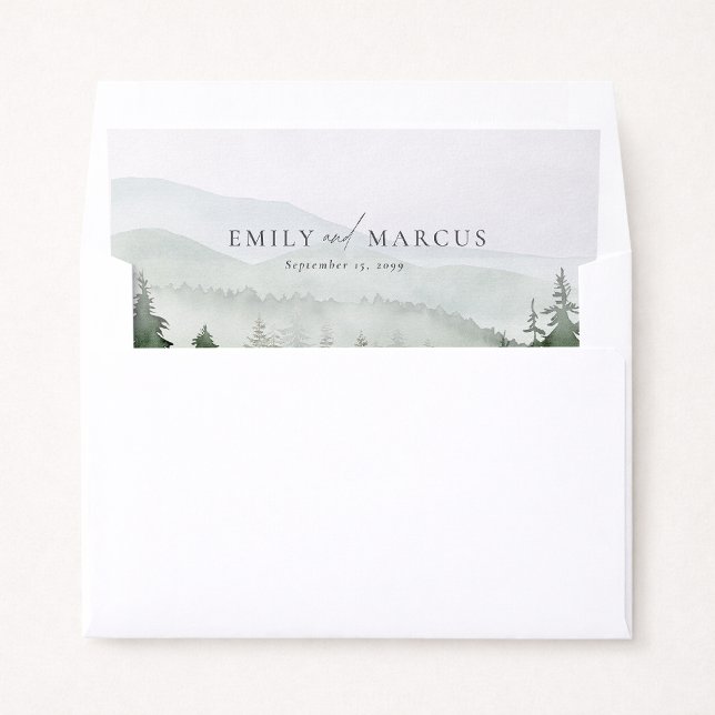 Misty Mountains \ Forest Wedding Envelope Liner (Creator Uploaded)