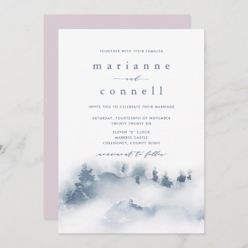 Misty Mountains III Informal Wedding Invitation