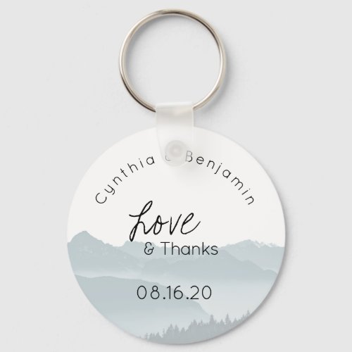 Misty Mountains Key Ring Wedding Favor Love