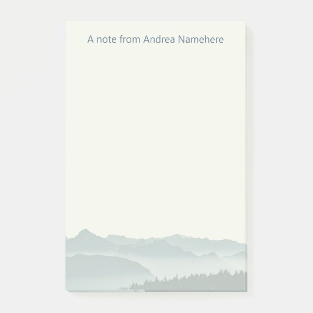 Misty Mountains note pad with name (Front)
