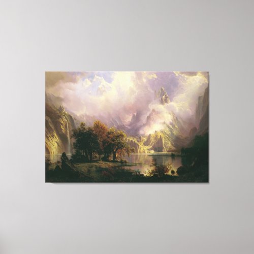 Misty Mountains Oil Painting Large Canvas Print