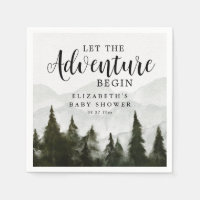 Misty Mountains Pine Forest Adventure Baby Shower