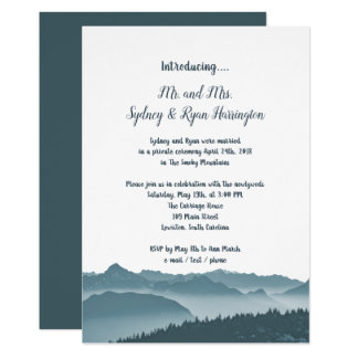 Misty Mountains Reception Only Invitation