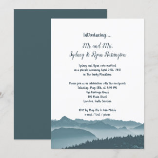 Misty Mountains Reception Only Invitation