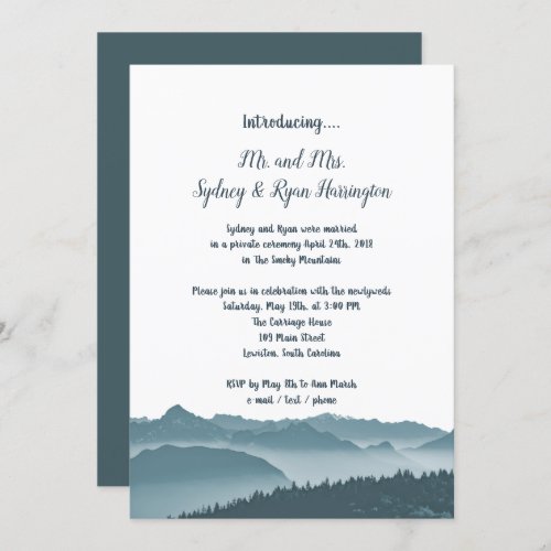 Misty Mountains Reception Only Invitation