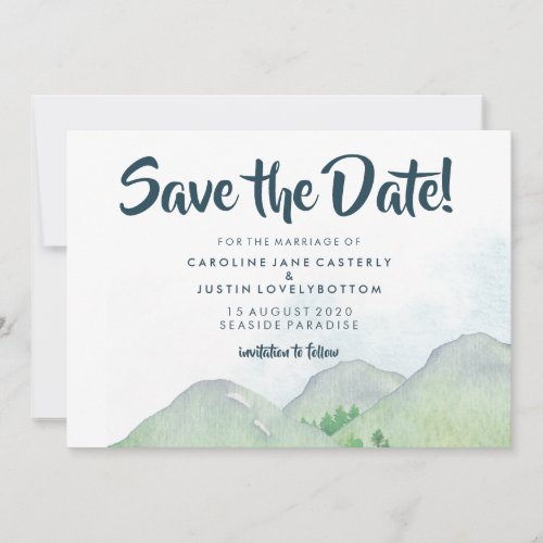 Misty Mountains Save the Date Wedding Announcement