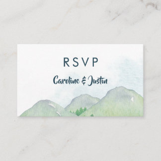 Misty Mountains Small Wedding RSVP Cards