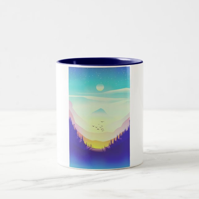 Misty Mountains Two-Tone Coffee Mug (Center)