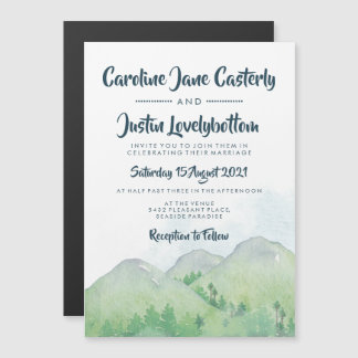 Misty Mountains Wedding Magnetic Invitation