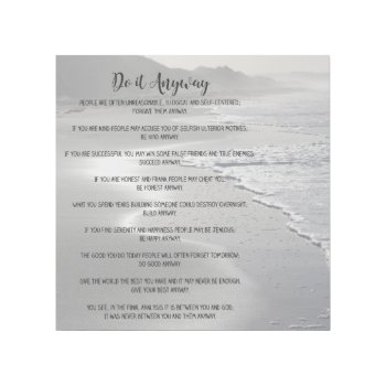 Misty Ocean Beach Do It Anyway Gallery Wrap by SimplyBoutiques at Zazzle
