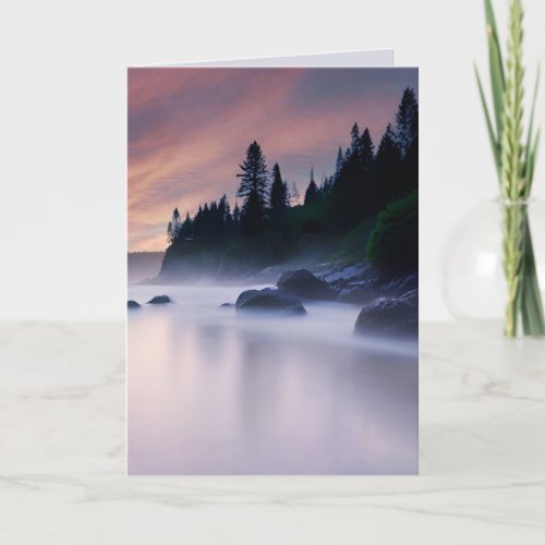 Misty Ocean Rocks Sympathy Card