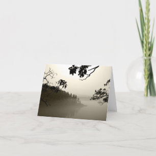 Misty Orcas Island View Letterpress Thank You Card