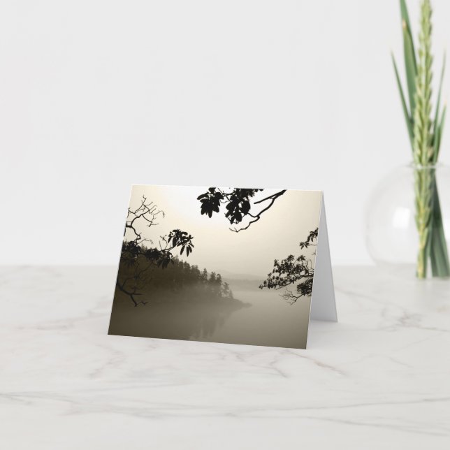 Misty Orcas Island View Thank You Card (Front)