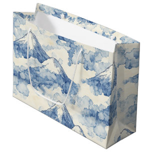 Misty Peaks – Watercolor Mountain Landscape (3) Large Gift Bag