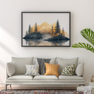 Misty Peaks Zen Minimalist Wall Art