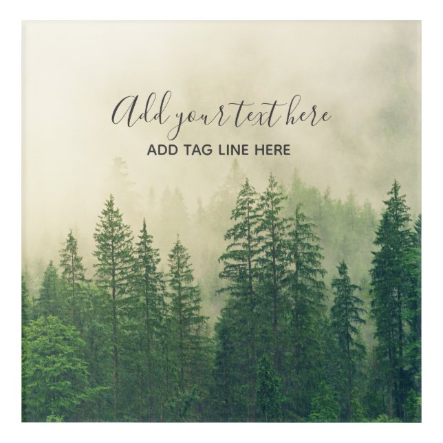 Misty Pine Forest Trees Custom Keepsake Acrylic Print (Front)