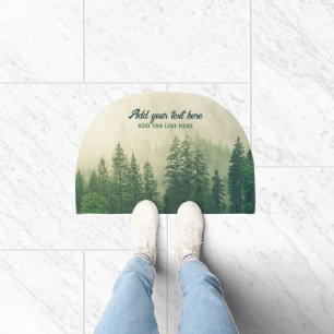 Misty Pine Forest Trees Custom Keepsake Doormat