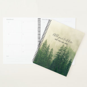 Misty Pine Forest Trees Custom Keepsake Planner